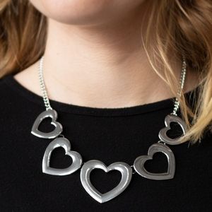 "Hearty Hearts" - Glistening Silver Heart Necklace